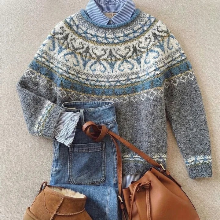 Vintage Fair Isle Knit Jumper - Lightweight Comfort & Relaxed Fit 0