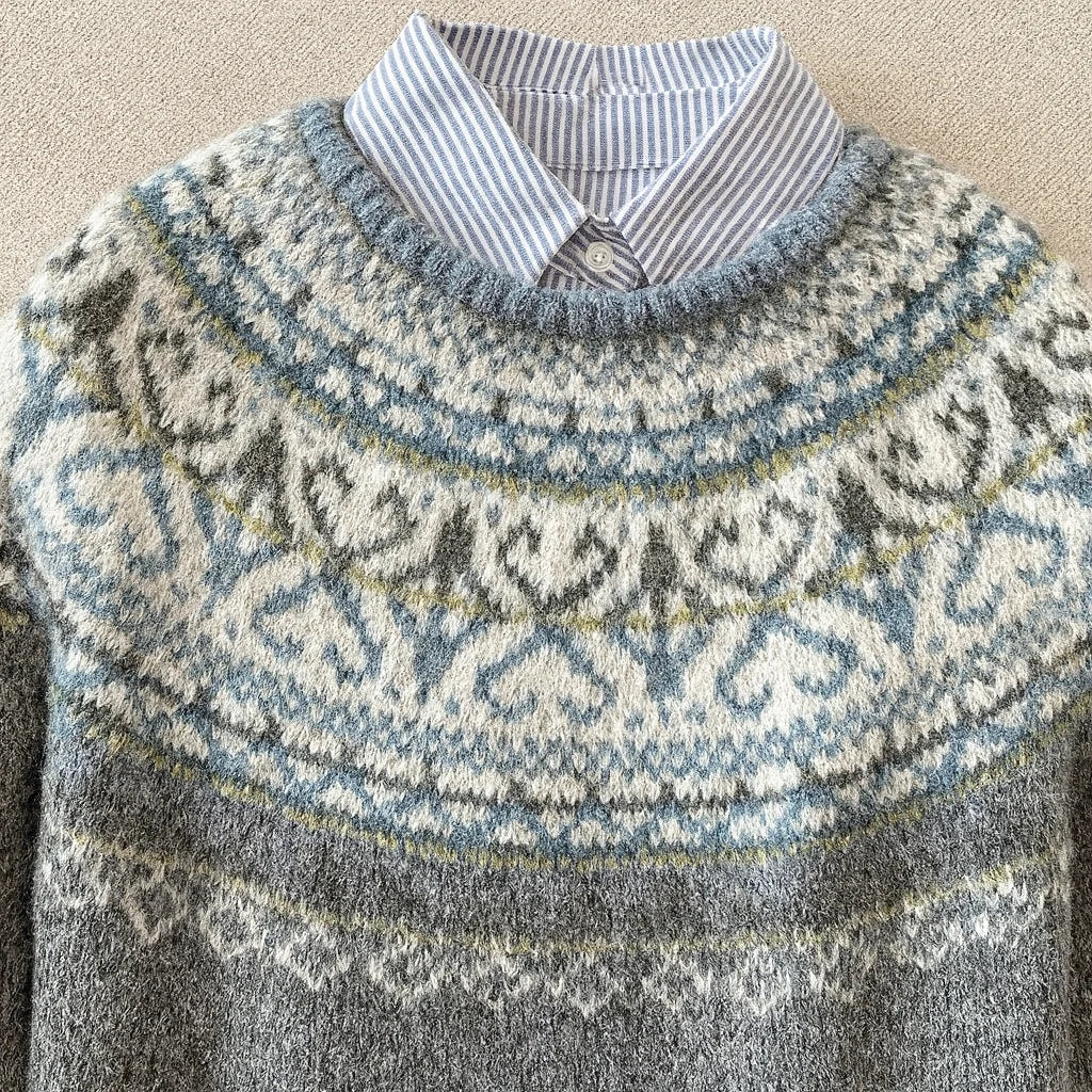 Vintage Fair Isle Knit Jumper - Lightweight Comfort & Relaxed Fit 1