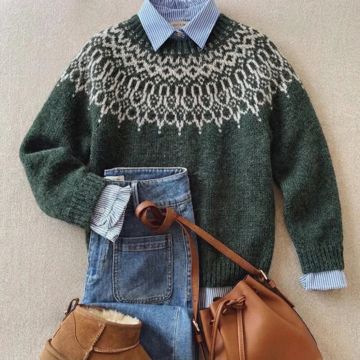 Vintage Fair Isle Knit Jumper - Lightweight Warmth & Relaxed Fit 0