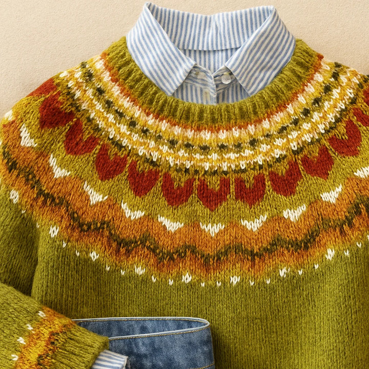 Vintage Fair Isle Knit Jumper - Lightweight Warmth & Relaxed Fit 1