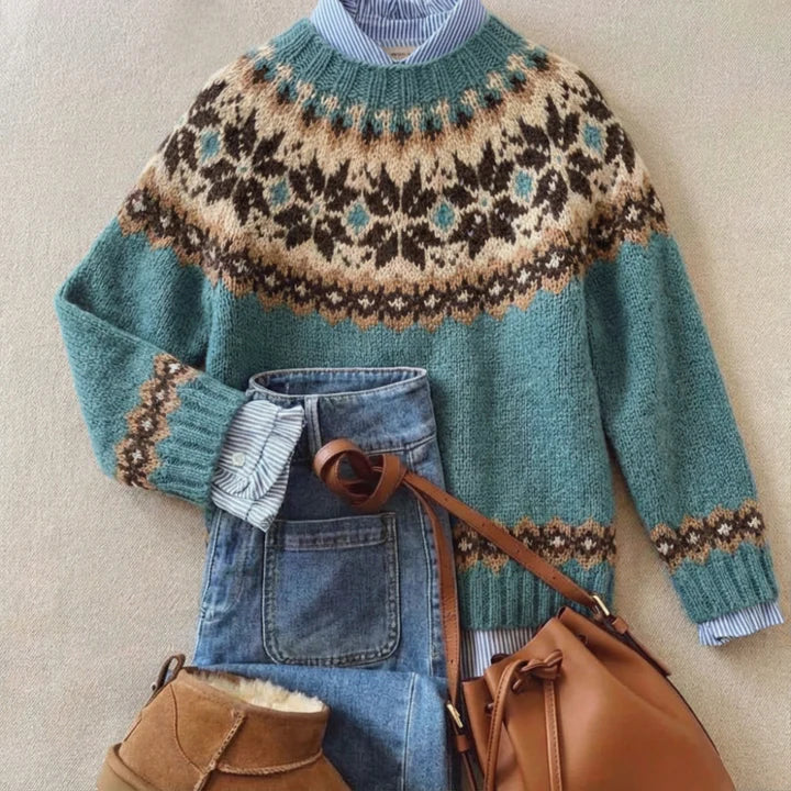 Vintage Fair Isle Knit Jumper - Warm, Lightweight & Relaxed Fit 0